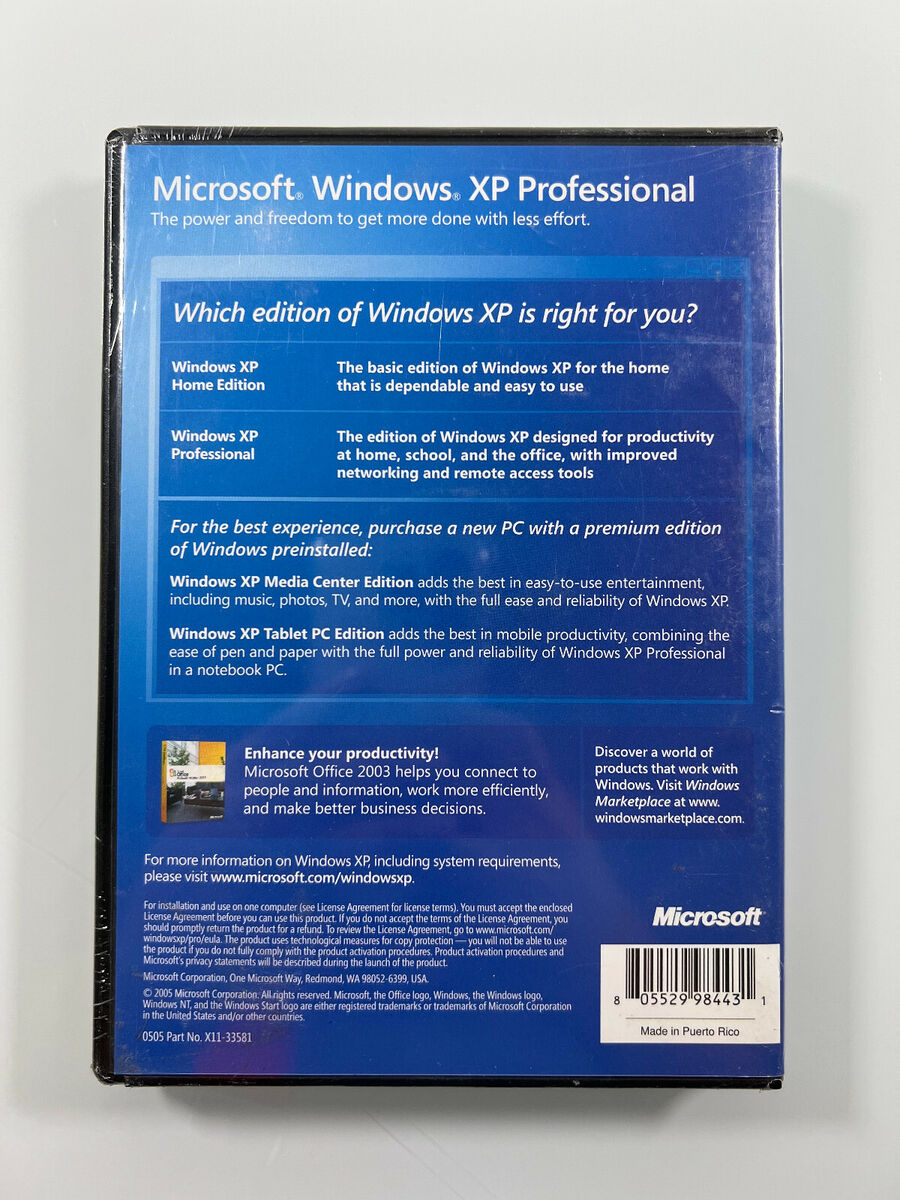 WINDOWS XP PROFESSIONAL UPGRADE E885-03196 -SEALED WINDOWS XP PROFESSIONAL UPGRADE E885-03196 -SEALED