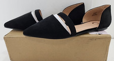 Journee Collection Womens Nita Flat Shoes Size 10 M Black Faux Suede NEW