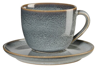 ASA Selection Saisons Cappuccinotasse mit Untertasse Kaffeetasse Steinzeug blau
