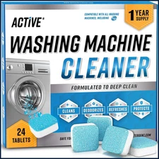 “Washing Machine Cleaner Tablets – Deep Descaler, Odor Remover, 24 Pack”