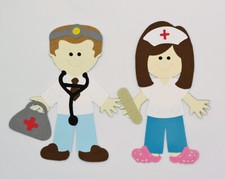 Nurse Doctor Hospital Worker Boy Girl Die Cut Cardstock Scrapbook Embellishment