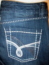 INC International Concepts Boot Stretch Womens Dark Blue Jeans Size 2 P x 30.5