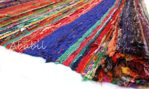 Indian Handmade Rug 100% Recycled Cotton Chindi Rug Floor Decorative Rag Rug - Picture 5 of 7