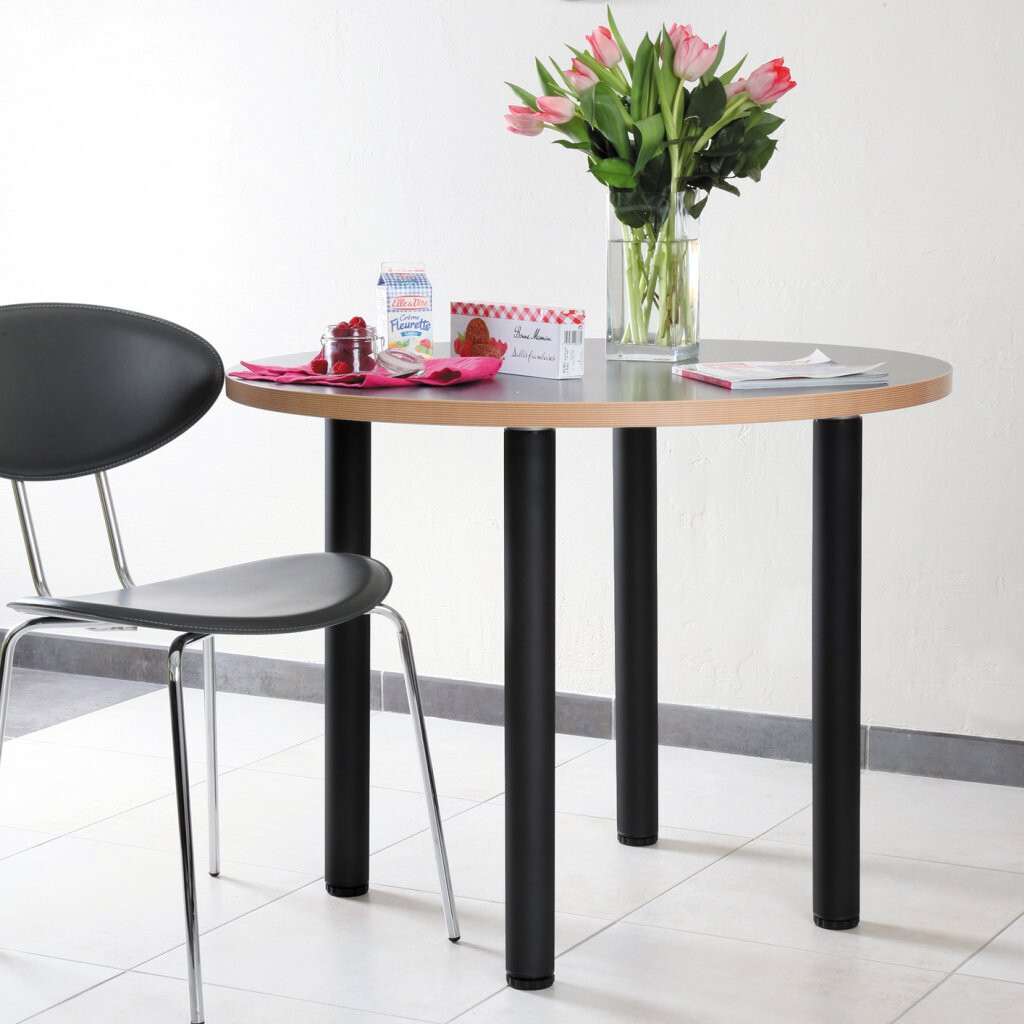 Pied de table rond 60mm en acier robuste pour un maintien stable