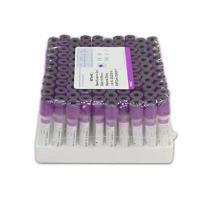 100 EDTA K2 Glass Tubes for Precise Blood Collection in Clinics Labs