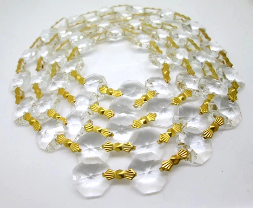 1 Yard Crystal 14mm Octagon Beads Diamond Garland Glass Wedding Chandelier Parts - Picture 9 of 16