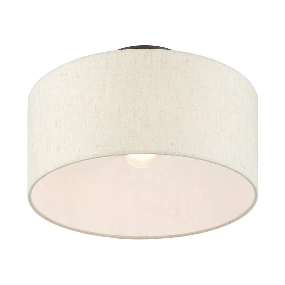 Livex Lighting 49809 Blossom 13"W Semi-Flush Drum Ceiling Fixture - Brass - Image 4 of 4
