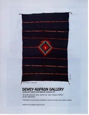 1979 MOKI BLANKET EXHIBIT PRINT AD, NATIVE AMERICAN DEWEY KOFRON GALLERY ADVERT