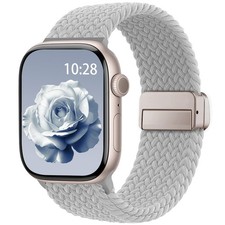 Braided Stretchy Magnetic Band 38mm/40mm/41mm/ 42mm-series 11 10 , Gray