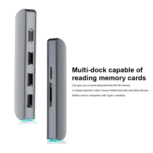 6-in-1-Dockingstation Dunkelgrün Typ C Zum -High-Definition-Hub-Adapt KUI