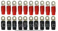0 Gauge Ring Terminal 20 Pack 1/0 AWG Wire Crimp Cable- Red/Black Boots- 5/16