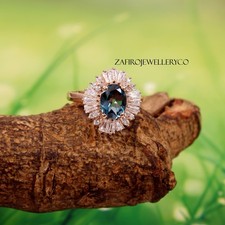 London Blue Topaz Ring, 925 Sterling Silver, Brides Ring, Engagement Ring