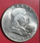 1948 Choice Uncirculated Dtls Franklin SILVER Half Dollar! "Philadelphia Mint"!