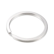 10 x Split Key Ring 35mm Open Flat Jump Connector Stainless Steel