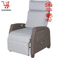 Relaxliege Verstellbare RüCkenlehne Rattan Sonnenliege Mit Sitzkissen Beige