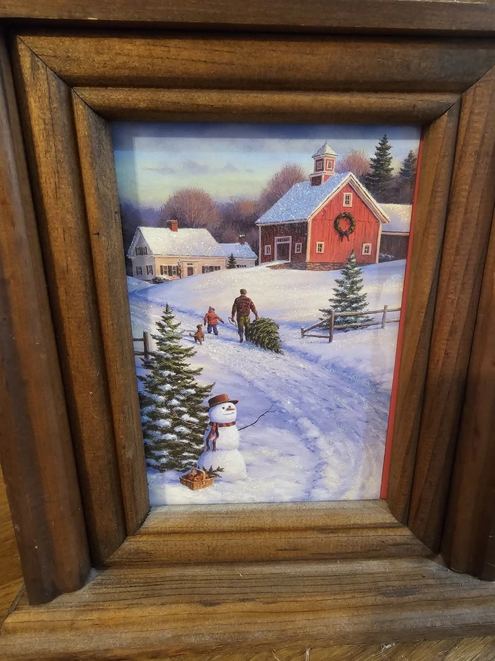Vintage Mantle Clock With Winter Scene in good Condition and Working Decor - Image 3 of 4