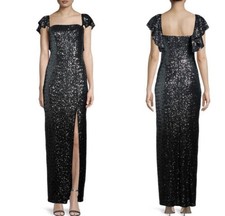 New MARCHESA Ombr  Sequin Corset Bodice Column Gown Sz 10