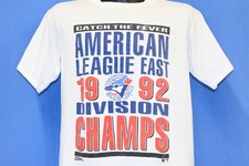 vintage 90s TORONTO BLUE JAYS AL EAST DIVISION CHAMPS 1992 t-shirt BASEBALL M