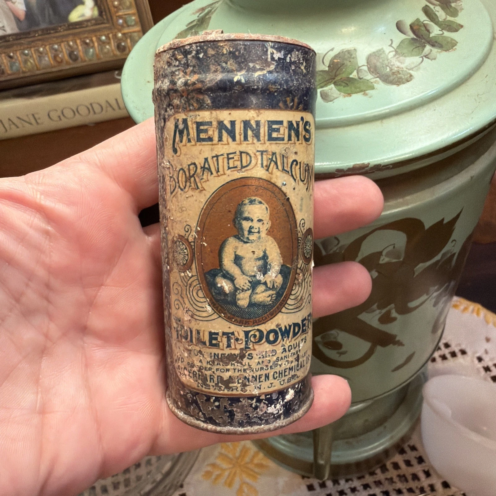 Antique Late 1800s Mennen's Borated Talcum Toilet Powder Tin Infant & Adult
Opens in a new window or