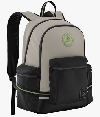 ADIDAS CITY ICON Unisex OSFA Backpack Laptop Black BEIGE WIPE CLEAN $60 NWT