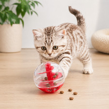 Cat Treat Dispensing Ball Interactive Puzzle Feeding Toy Slow Feeder Play Toy