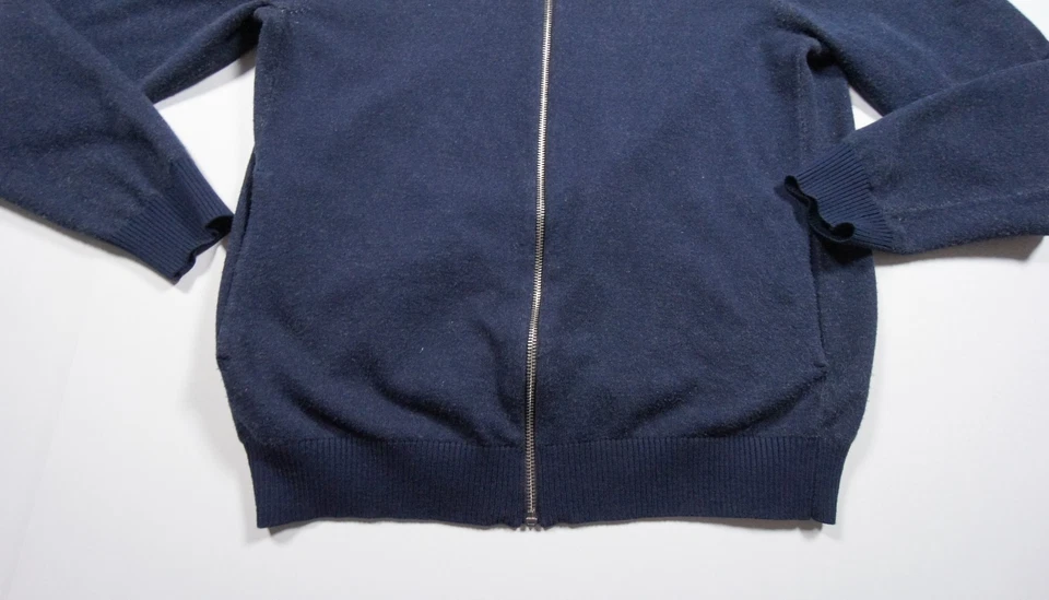 Chaqueta Saks Fifth Avenue Para Hombre Grande Azul Tejida Cremallera Completa Extraíble Sudadera con Capucha Adulto Foto 4 de 4