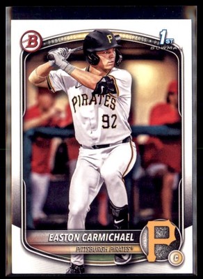 2025 Bowman Draft Paper 1st Easton Carmichael Pirates BD-50 5 card lot
