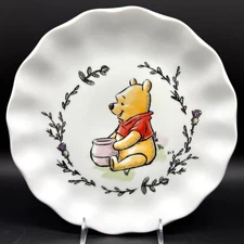 Zrike Brands Winnie the Pooh Walk Along 10.75" White Dinner Plate Disney 4024968