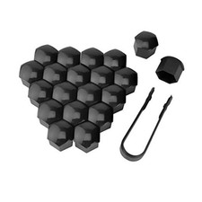 20pcs Wheel Nut Covers Bolt Caps 0.74 Inch Vinyl Lug Bolt Cover Auto Black