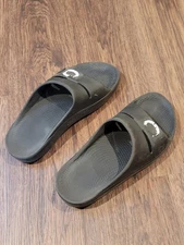 Oofos Ooahh Sport Flex Mens 8 Black Rubber Recovery Slide Sandals