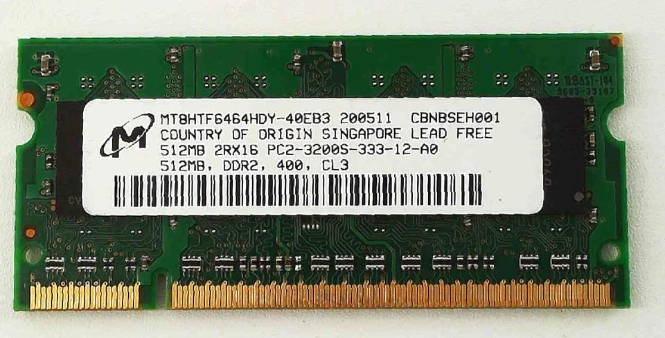 Dell Micron 🔧 1GB DDR2-667 PC2-5300S SO-DIMM Laptop RAM 🟥 ☆ - Image 2 of 2