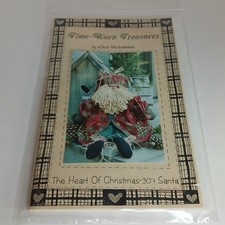 VTG The Heart Of Christmas Santa Pattern For 30" Rag Santa Time Worn Treasures