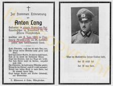 STERBEBILD  SOLDAT  ALLEMAND  NORMANDIE  08 / 06 / 1944