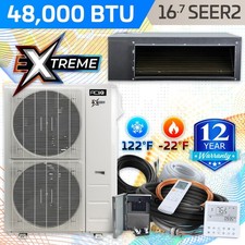 48000 BTU ACiQ Extreme Concealed Duct Heat Pump 4 Ton Mini Split AC System Kit