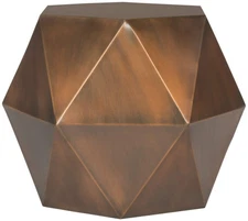 Home Collection Astrid Copper Faceted Side Table, Graphite