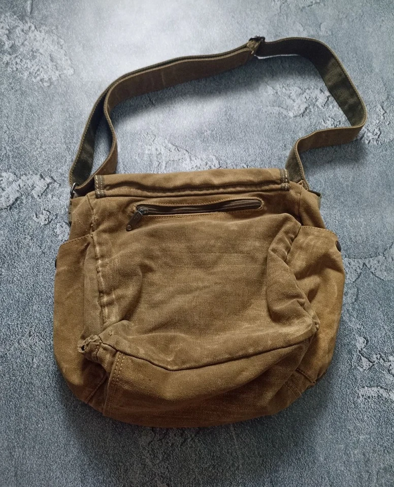 SACO DE ALGODÃO DIESEL ANOS 90 ARQUIVO MILITAR DESGASTADO Cáqui Usado - Imagem 2 de 4