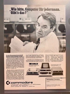 Commodore PC Computer cbm 3001 Original 1979 Vintage Advert Werbung Reklame