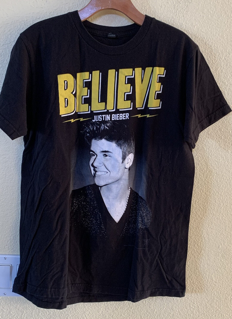 希少 00s Justin Bieber believe tour Tシャツ L