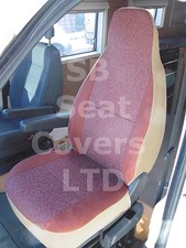 TO FIT A FIAT DUCATO  MOTORHOME, 2001, SEAT COVERS, BURGUNDY SUEDE, 2 FRONTS