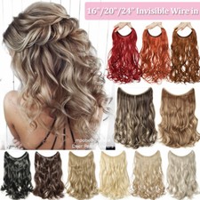 Hidden Hair Secret Wire In As Human Hair Extensions Straight Curly 1PCS US SALE