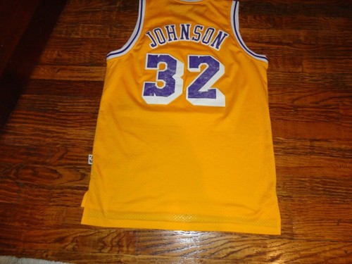 Vtg Adidas Hardwood Classics Sewn Los Angeles Lakers #32 Magic Johnson Jersey M - Picture 6 of 10