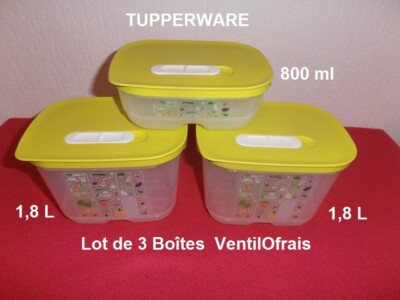 TUPPERWARE Set 3 belüftete Dosen VentilOfrais 2 x 1,8 L und 800 ml einwandfrei