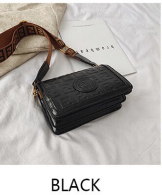 Ladies Women's Black Purses Cross Body Shoulder Bag Zipper Inside Compartments