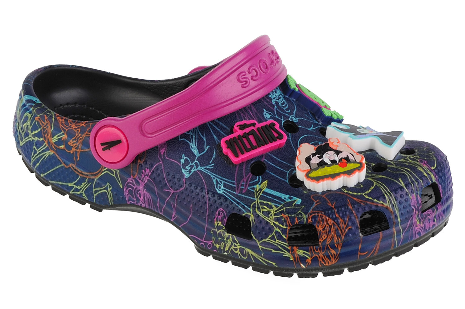 slides for Girl, Crocs Disney Villains Classic Kids Clog, navy-image