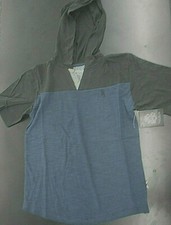 Toddler/Boys English Laundry 28 Black  Blue S.S. Hooded Shirt Sizes 2T - 14/16