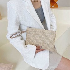 Handmade Rattan Woven Straw Knitted Bag Women Messenger Beach Handbag us