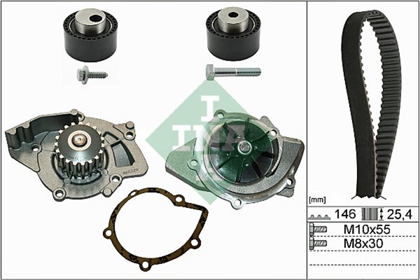 INA Steuersatz Peugeot 2.2HDI 00- 146Z MIT Wasserpumpe-image