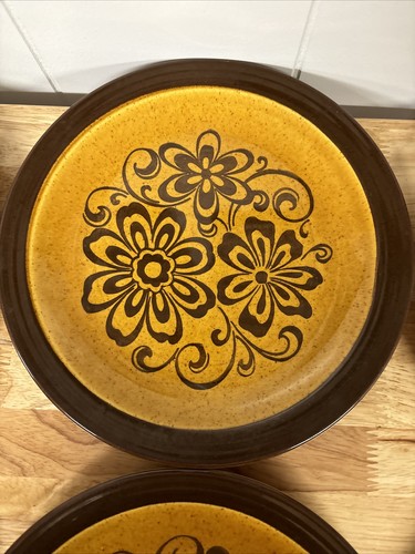 MCM Vintage Homer Laughlin Andre Ponche Gold Glade 10.25" Set Of 6 Plates - Picture 4 of 12