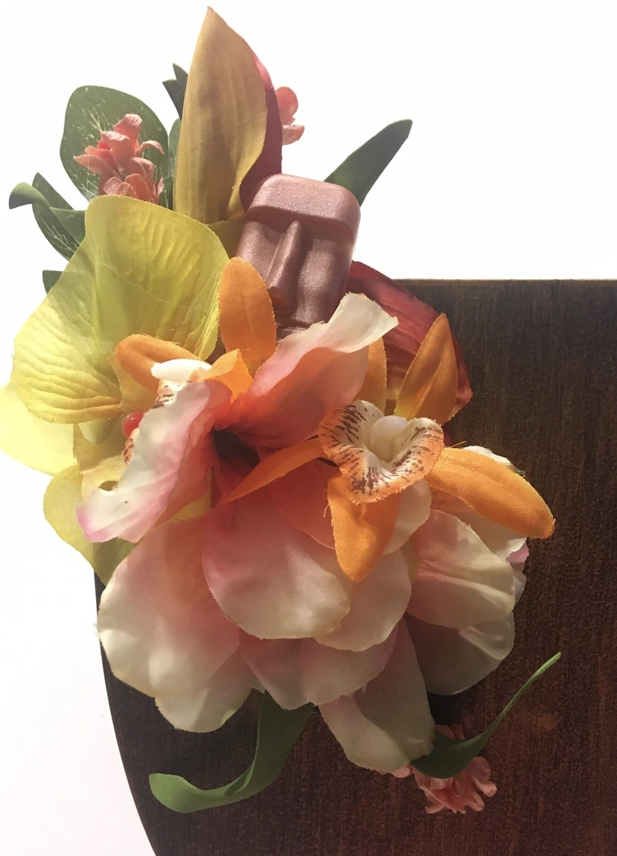Tropical Floral Party Tiki Head Wedding Silk Flowers Hair Clip Handmade 35