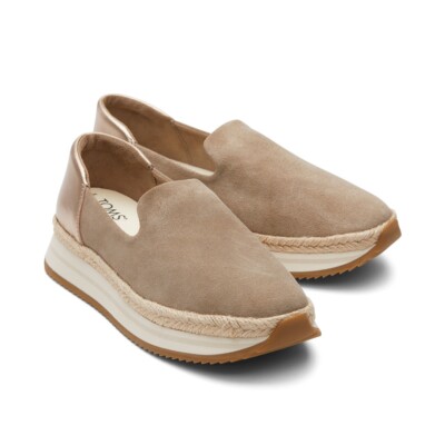 Women's Shoes TOMS JOCELYN Slip On Espadrille Sneakers 10020727 DUNE SUEDE Sz 9